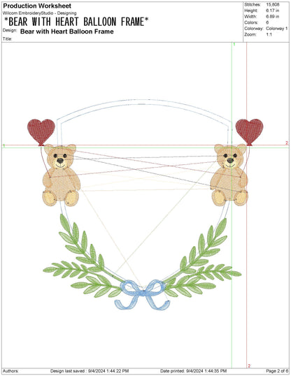 Bear Newborn Machine Embroidery File for Banner | 6 sizes