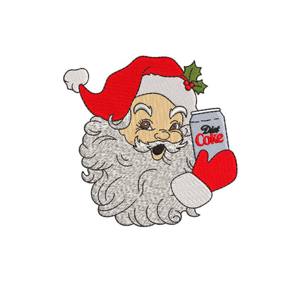 Santa With Diet Coke Christmas Machine Embroidery File | 4 sizes