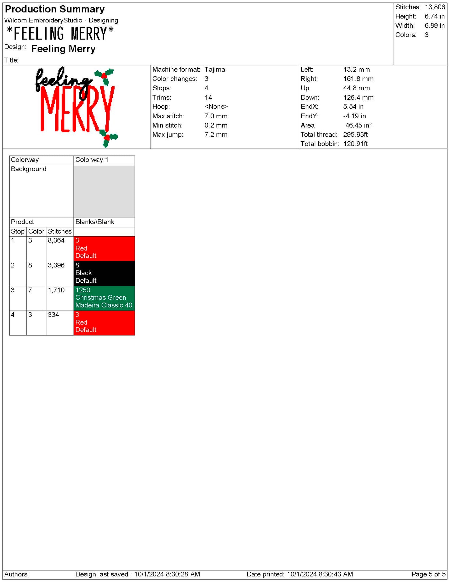 Feeling Merry Christmas Machine Embroidery File | 6 Sizes