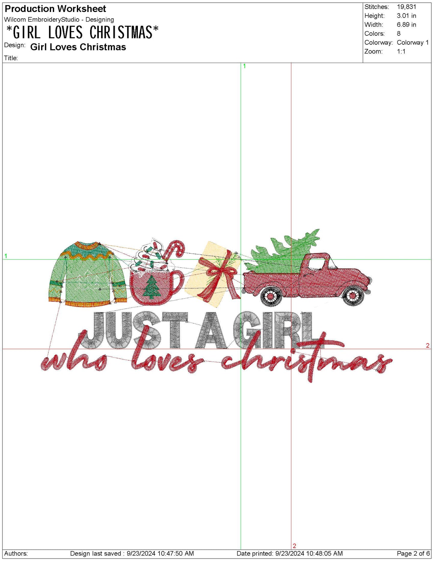 Just A Girl Who Loves Christmas Machine Embroidery File | 6 sizes