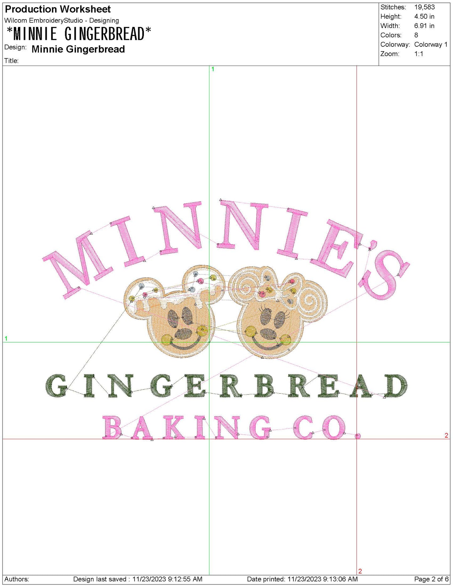 Mouse Gingerbread Baking Co. Christmas Machine Embroidery File | 4 Sizes