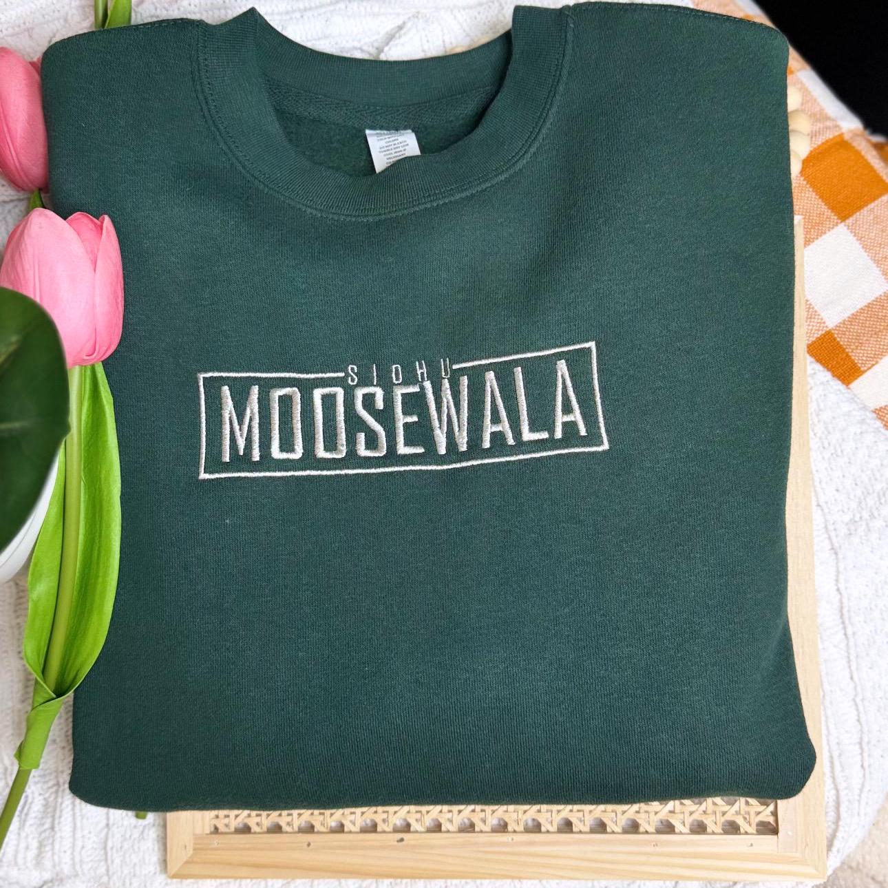 Sidhu Moosewala EMBROIDERED Crewneck or Hoodie