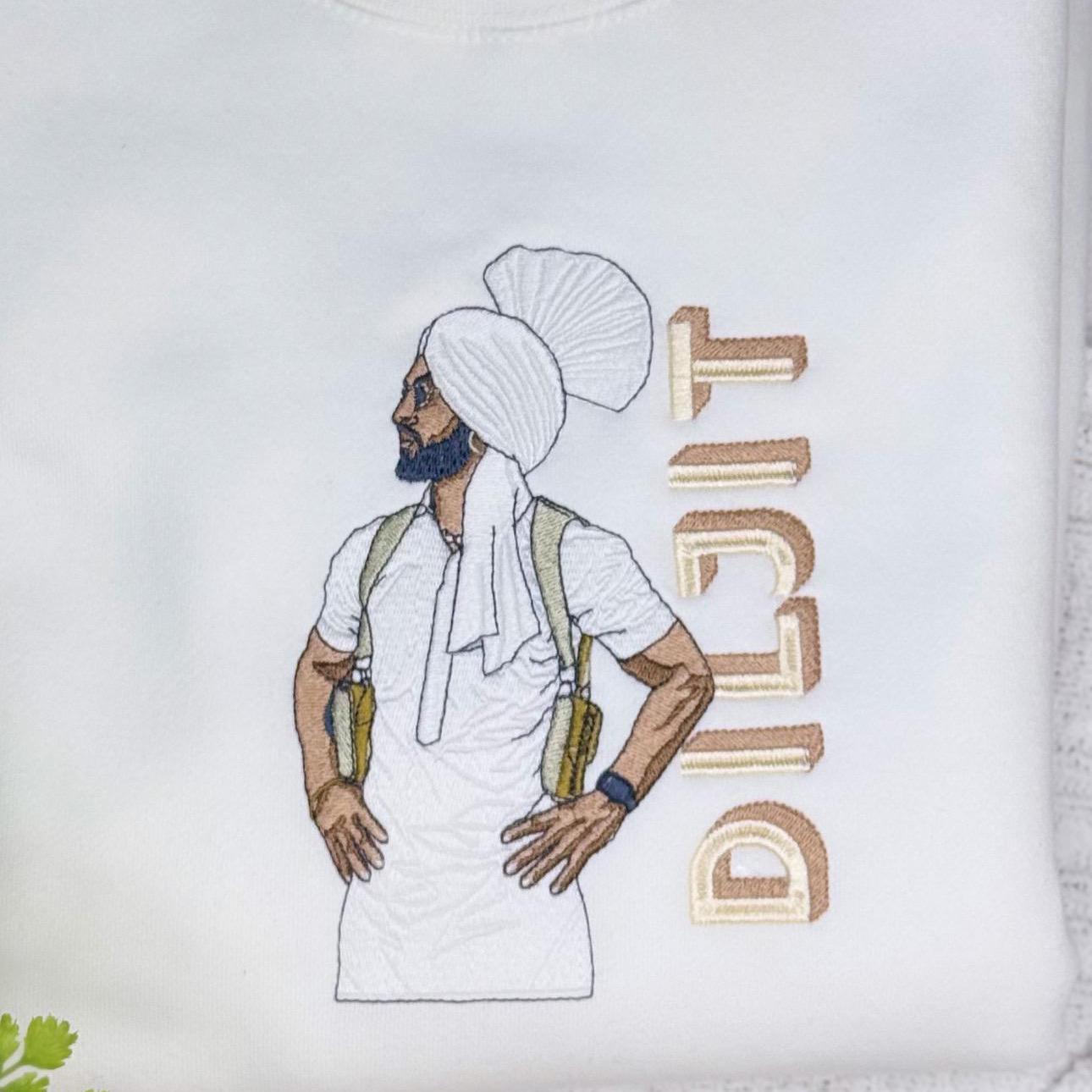 Diljit Dosanjh EMBROIDERED Sweatshirt Crewneck or Hoodie