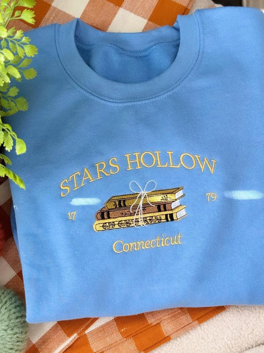 Connecticut 1776 | Gilmore Stars Hollow EMBROIDERED Sweatshirt Crewneck or Hoodie