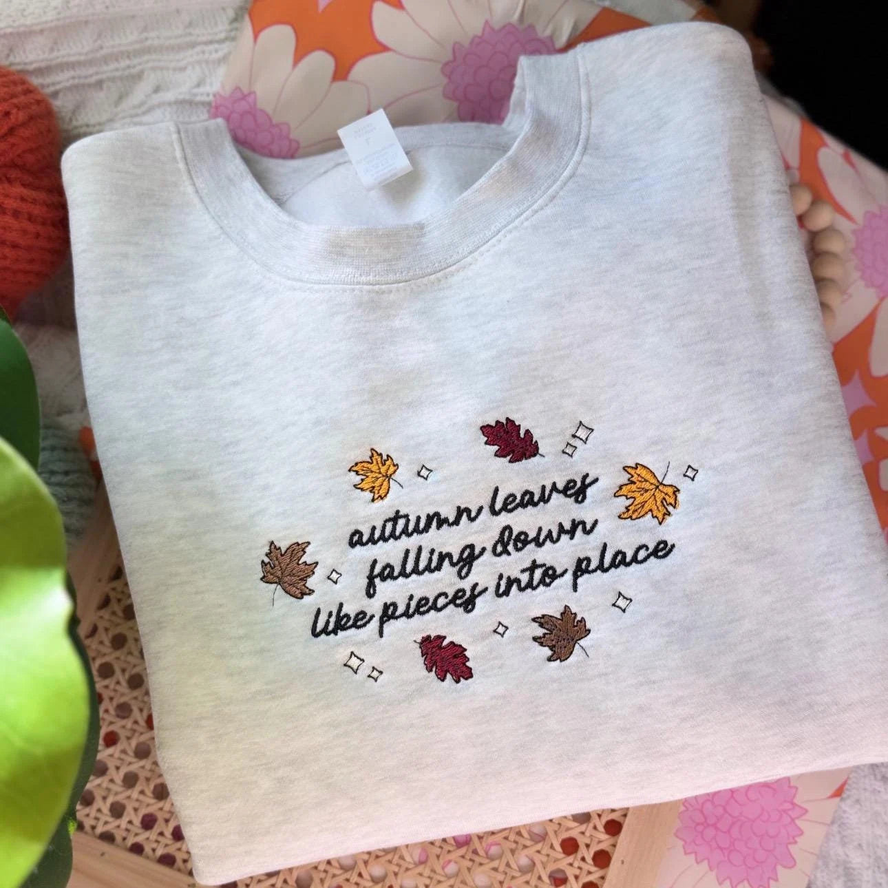 Autumn Leaves Falling Down | Taylor EMBROIDERED Sweatshirt Crewneck or Hoodie